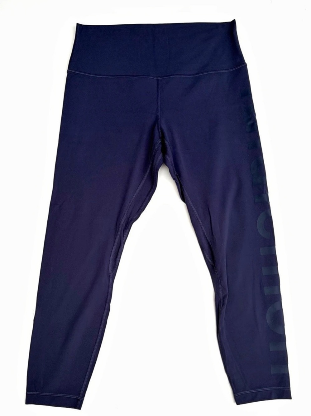 lululemon Align High-Rise Crop 21" (Embossed Wordmark) Blue Leggings Size 12